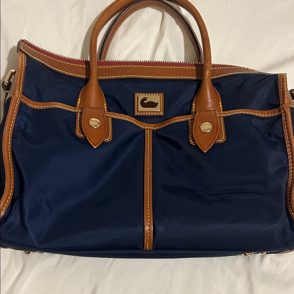 Dooney & Bourke Navy and Tan Tote